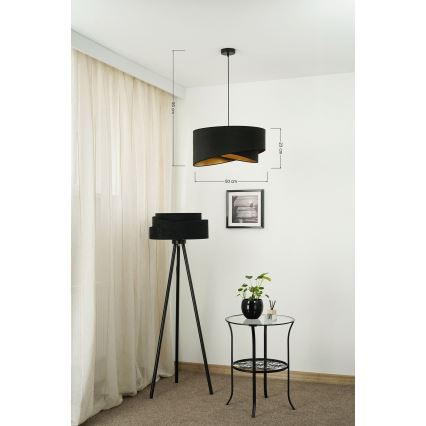 Brilagi - LED Luster na lanku LYRA 1xE27/15W/230V čierna/zlatá