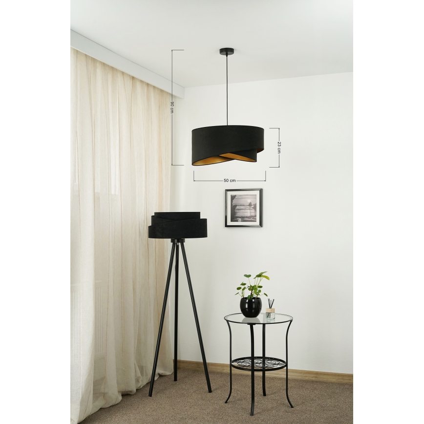 Brilagi - LED Luster na lanku LYRA 1xE27/15W/230V čierna/zlatá