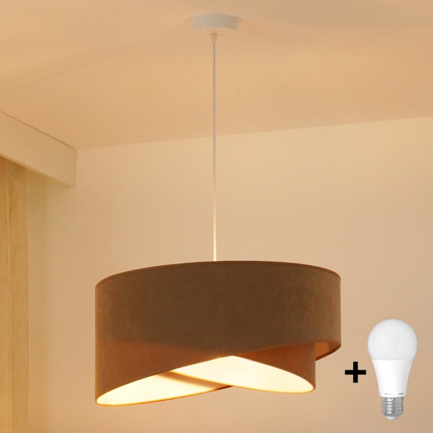 Brilagi - LED Luster na lanku LYRA 1xE27/15W/230V hnedá/biela