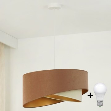 Brilagi - LED Luster na lanku LYRA 1xE27/15W/230V hnedá/krémová/zlatá