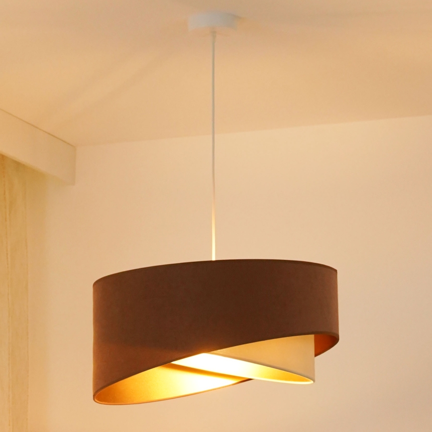 Brilagi - LED Luster na lanku LYRA 1xE27/15W/230V hnedá/krémová/zlatá