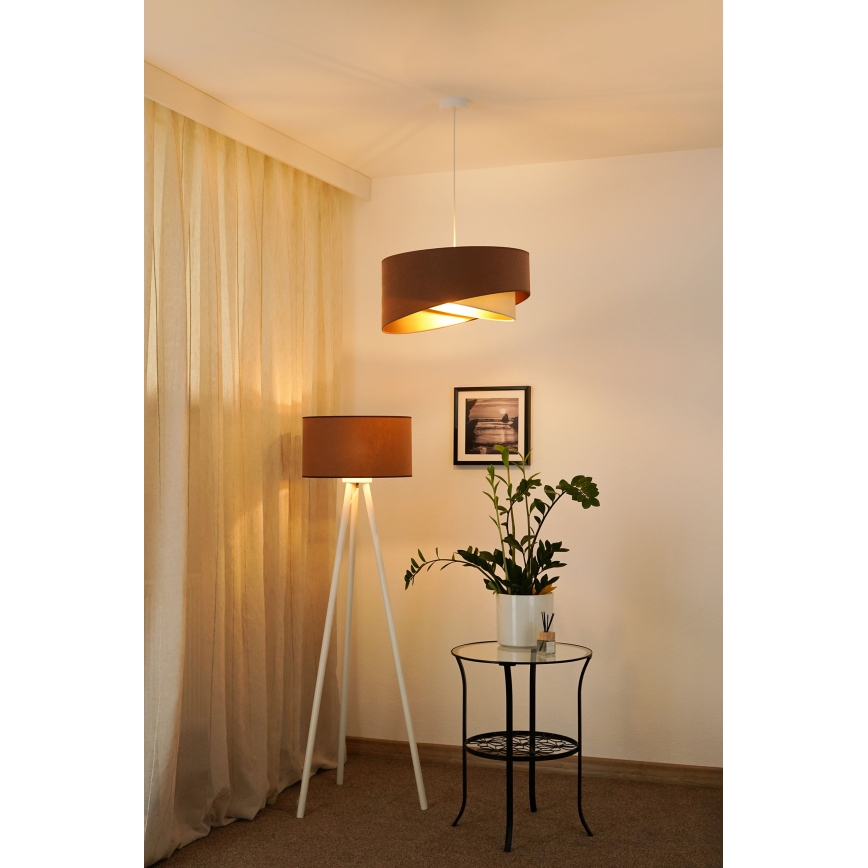 Brilagi - LED Luster na lanku LYRA 1xE27/15W/230V hnedá/krémová/zlatá