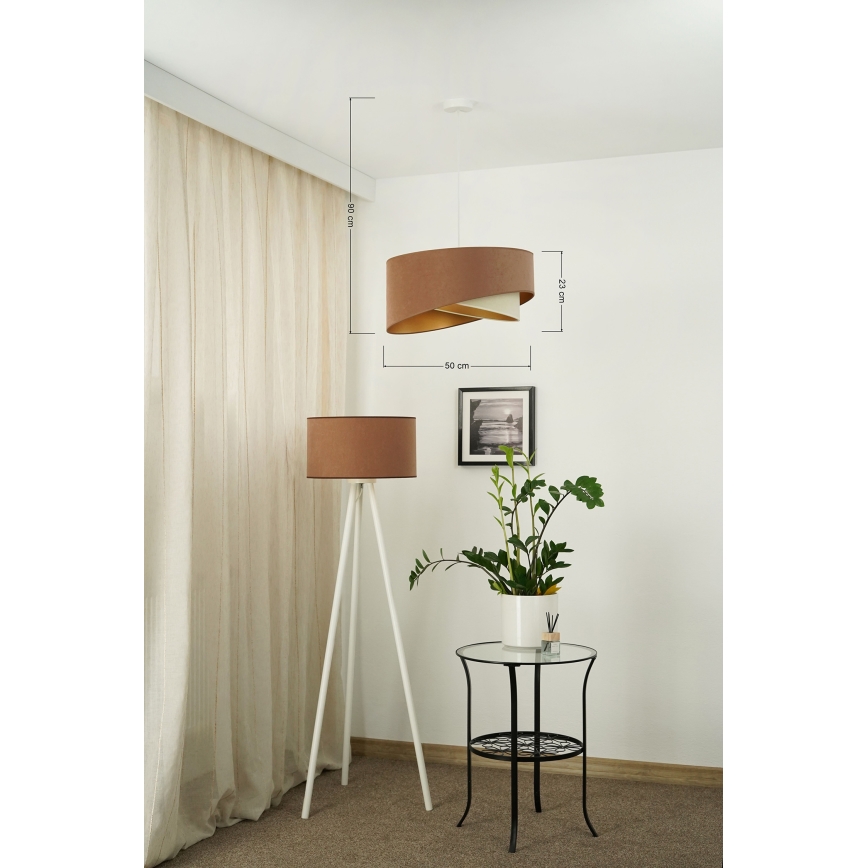 Brilagi - LED Luster na lanku LYRA 1xE27/15W/230V hnedá/krémová/zlatá