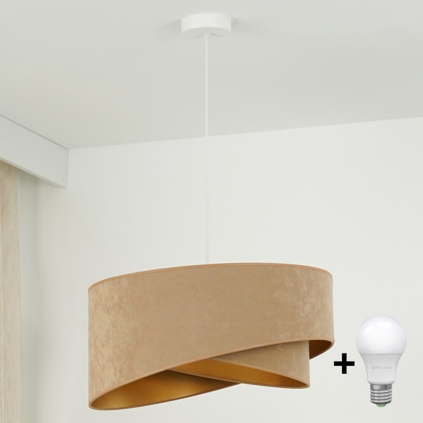 Brilagi - LED Luster na lanku LYRA 1xE27/15W/230V hnedá/zlatá