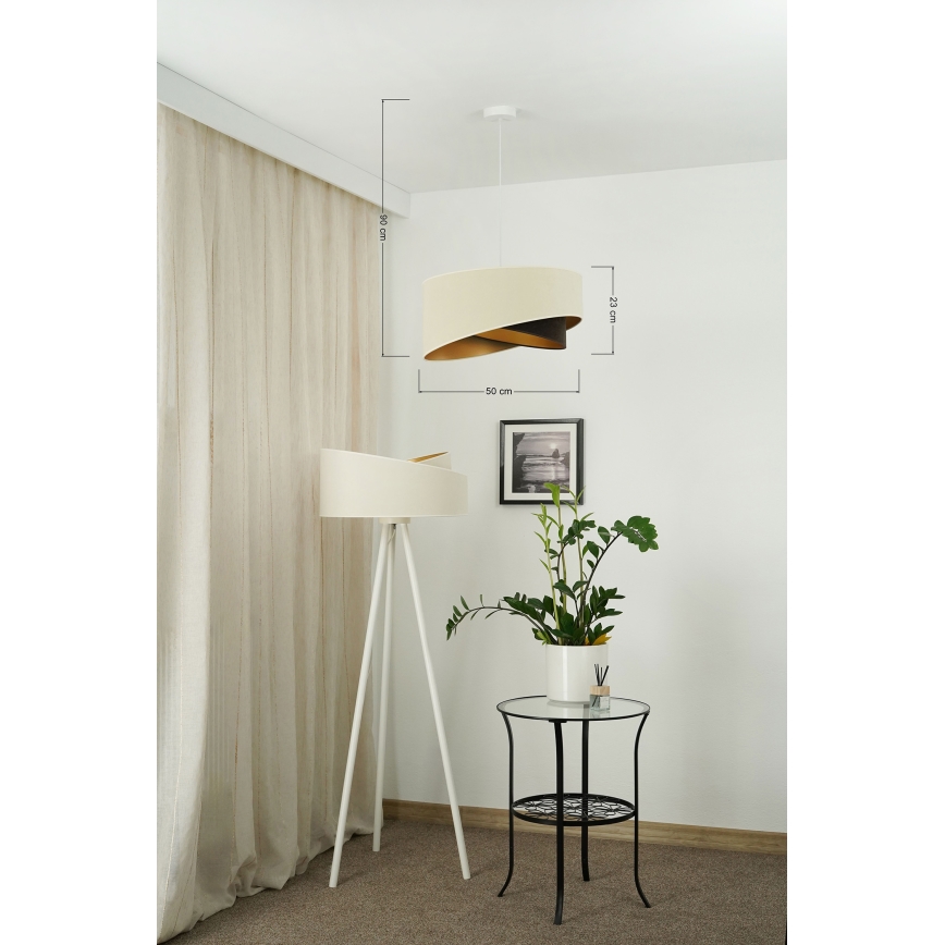 Brilagi - LED Luster na lanku LYRA 1xE27/15W/230V krémová/čierna/zlatá