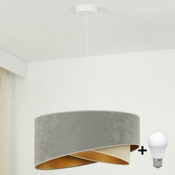 Brilagi - LED Luster na lanku LYRA 1xE27/15W/230V šedá/béžová/zlatá