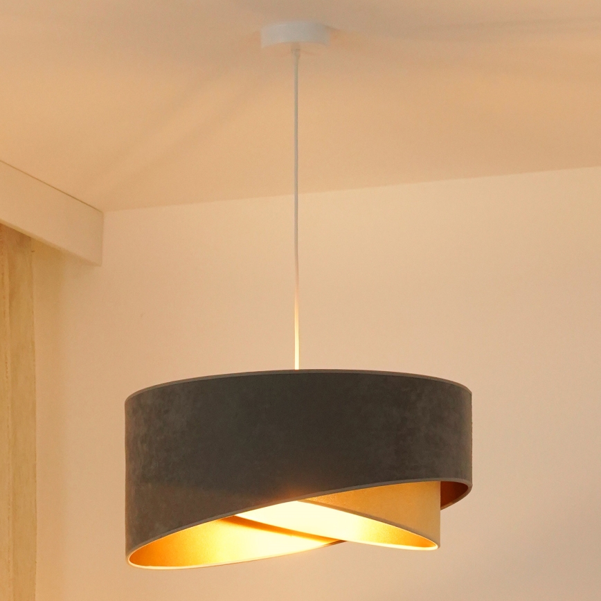 Brilagi - LED Luster na lanku LYRA 1xE27/15W/230V šedá/béžová/zlatá