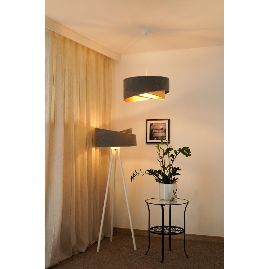 Brilagi - LED Luster na lanku LYRA 1xE27/15W/230V šedá/béžová/zlatá