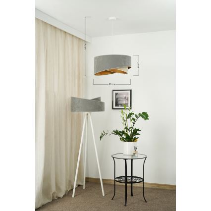 Brilagi - LED Luster na lanku LYRA 1xE27/15W/230V šedá/béžová/zlatá