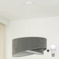 Brilagi - LED Luster na lanku LYRA 1xE27/15W/230V šedá/biela