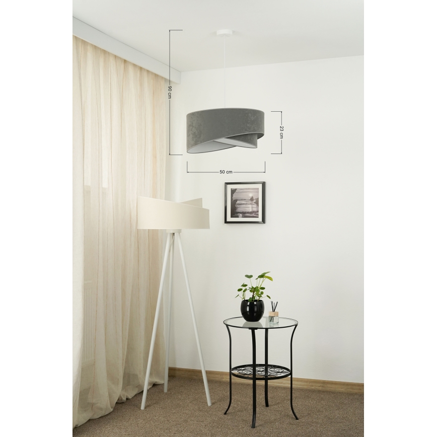 Brilagi - LED Luster na lanku LYRA 1xE27/15W/230V šedá/biela