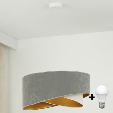 Brilagi - LED Luster na lanku LYRA 1xE27/15W/230V šedá/krémová/zlatá