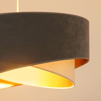 Brilagi - LED Luster na lanku LYRA 1xE27/15W/230V šedá/krémová/zlatá