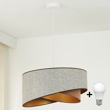 Brilagi - LED Luster na lanku LYRA 1xE27/15W/230V šedá/krémová/zlatá