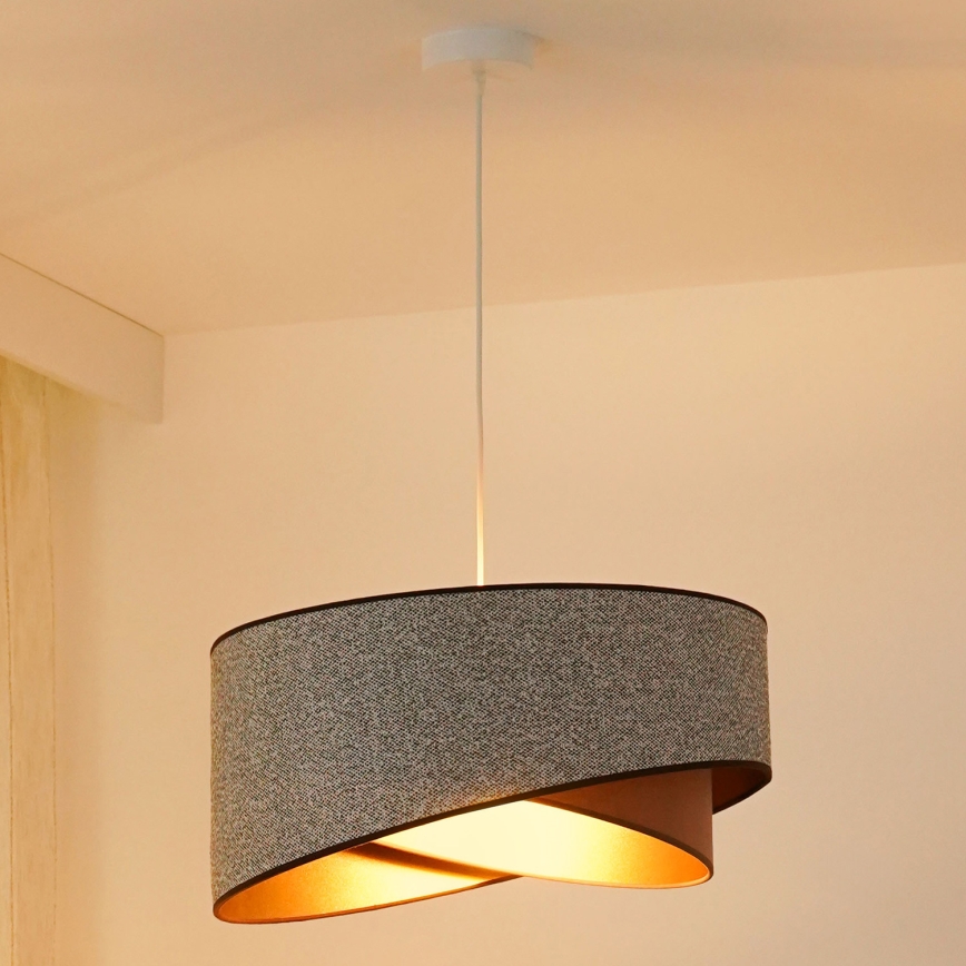 Brilagi - LED Luster na lanku LYRA 1xE27/15W/230V šedá/krémová/zlatá