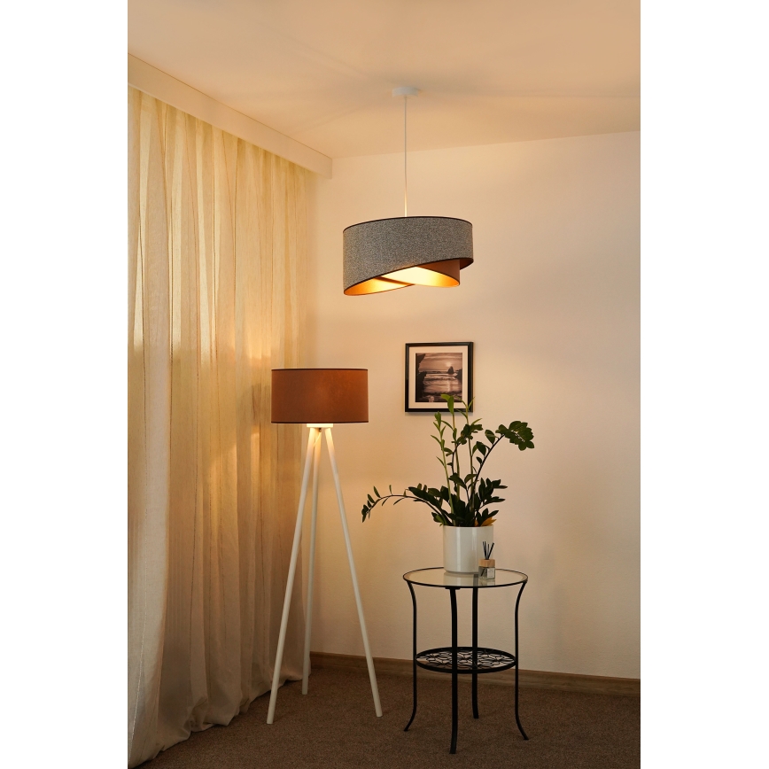 Brilagi - LED Luster na lanku LYRA 1xE27/15W/230V šedá/krémová/zlatá