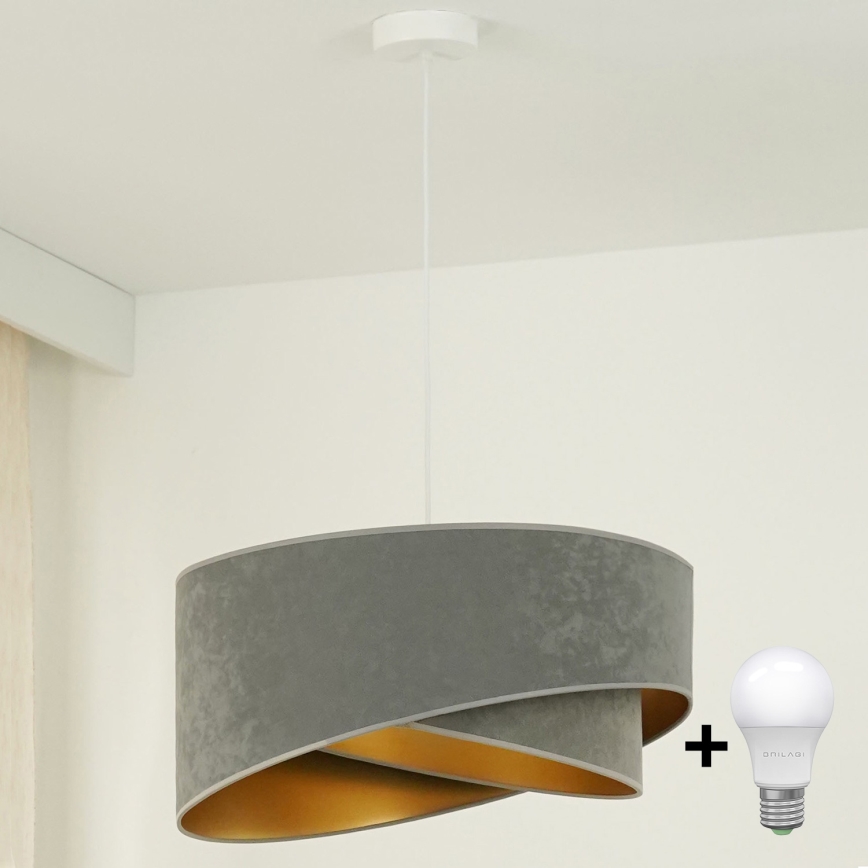 Brilagi - LED Luster na lanku LYRA 1xE27/15W/230V šedá/zlatá