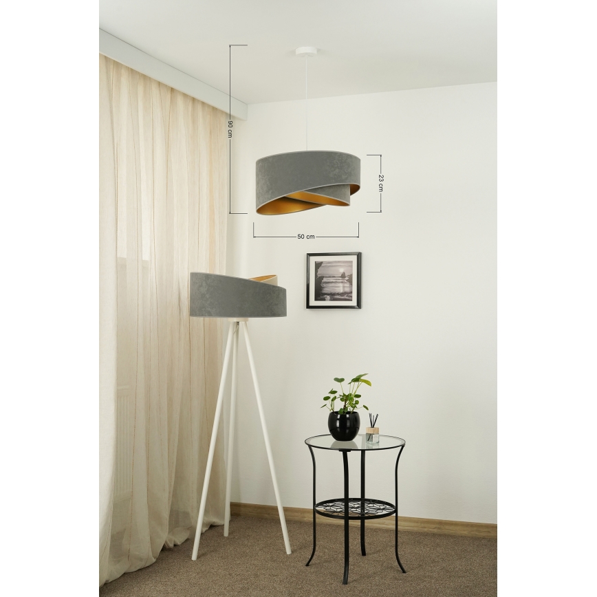 Brilagi - LED Luster na lanku LYRA 1xE27/15W/230V šedá/zlatá