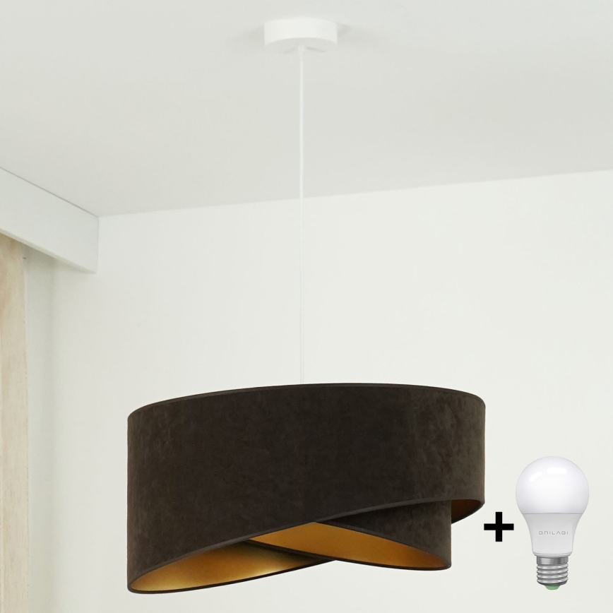 Brilagi - LED Luster na lanku LYRA 1xE27/15W/230V tmavohnedá/zlatá