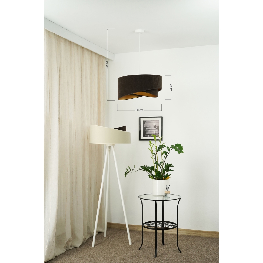 Brilagi - LED Luster na lanku LYRA 1xE27/15W/230V tmavohnedá/zlatá
