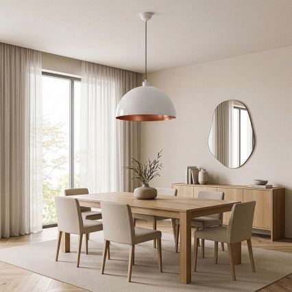 Brilagi - LED luster na lanku METALO 1xE27/40W/230V pr. 40 cm biela/medená