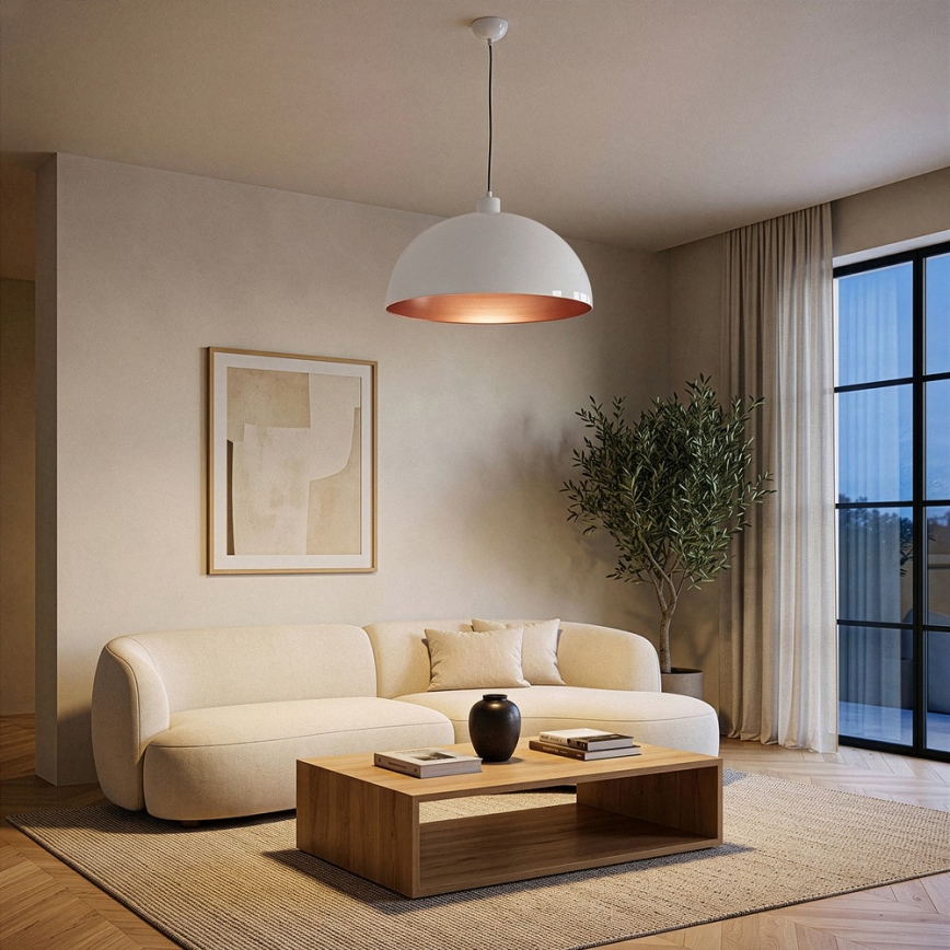 Brilagi - LED luster na lanku METALO 1xE27/40W/230V pr. 40 cm biela/medená