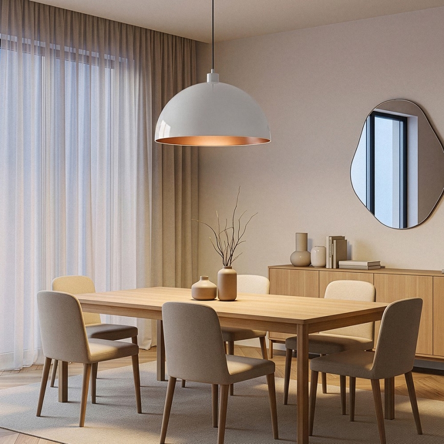 Brilagi - LED luster na lanku METALO 1xE27/40W/230V pr. 40 cm biela/medená
