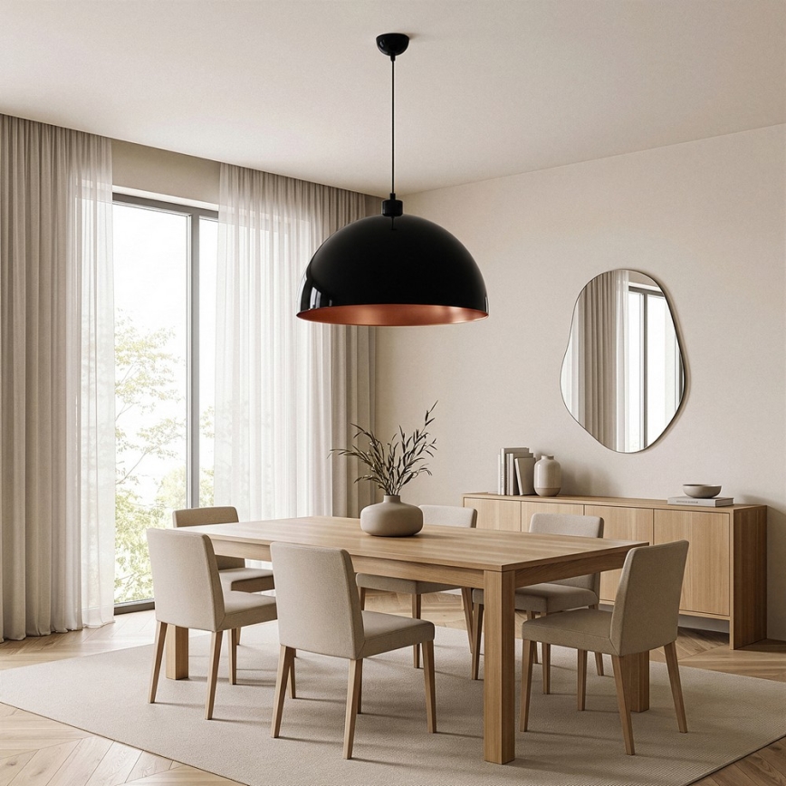 BRILAGI - LED Luster na lanku METALO 1xE27/40W/230V pr. 60 cm čierna/medená