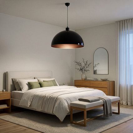 BRILAGI - LED Luster na lanku METALO 1xE27/40W/230V pr. 60 cm čierna/medená