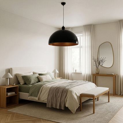BRILAGI - LED Luster na lanku METALO 1xE27/40W/230V pr. 60 cm čierna/medená
