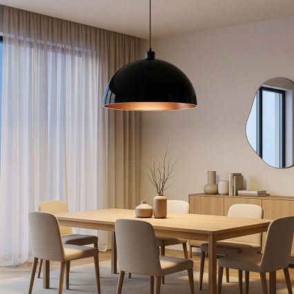 BRILAGI - LED Luster na lanku METALO 1xE27/40W/230V pr. 60 cm čierna/medená