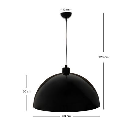 BRILAGI - LED Luster na lanku METALO 1xE27/40W/230V pr. 60 cm čierna/medená