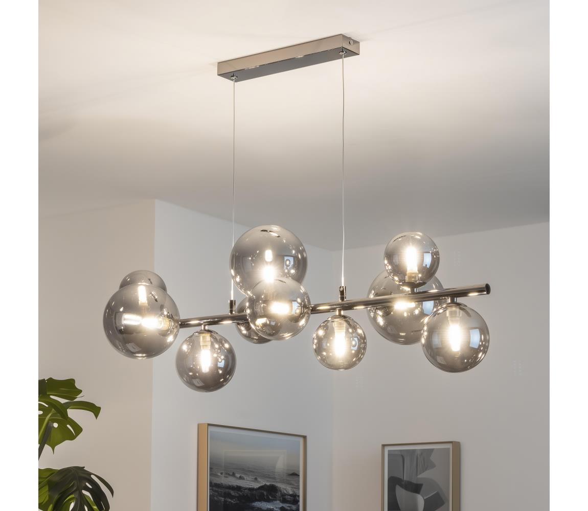 Brilagi - LED luster na lanku MILLA 10xG9/3W/230V čierny chróm/dymová 7010-10CS