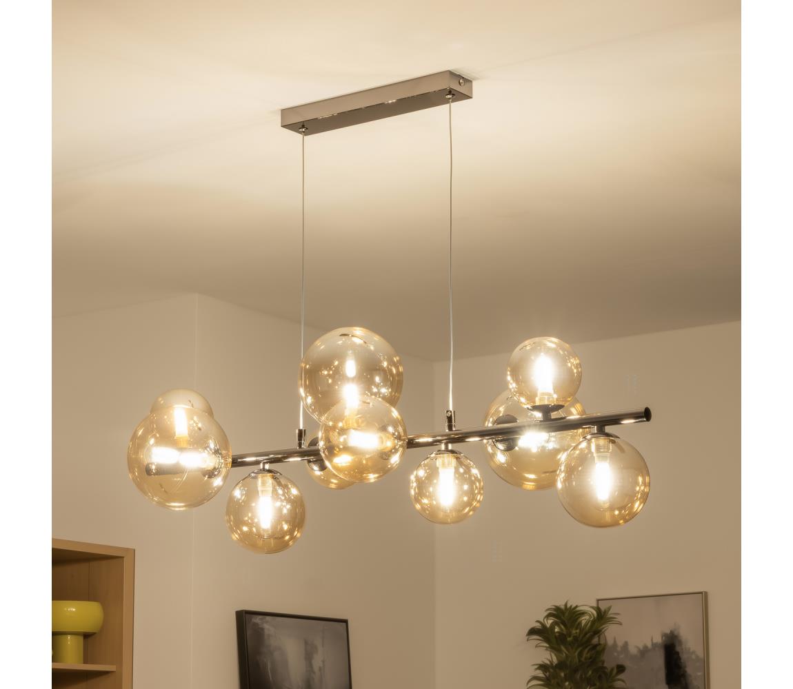 Brilagi - LED luster na lanku MILLA 10xG9/3W/230V čierny chróm/zlatá 7010-10CA