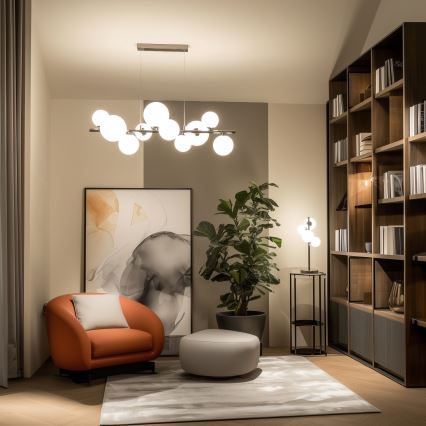 Brilagi - LED Luster na lanku MILLA 10xG9/3W/230V lesklý chróm/biela