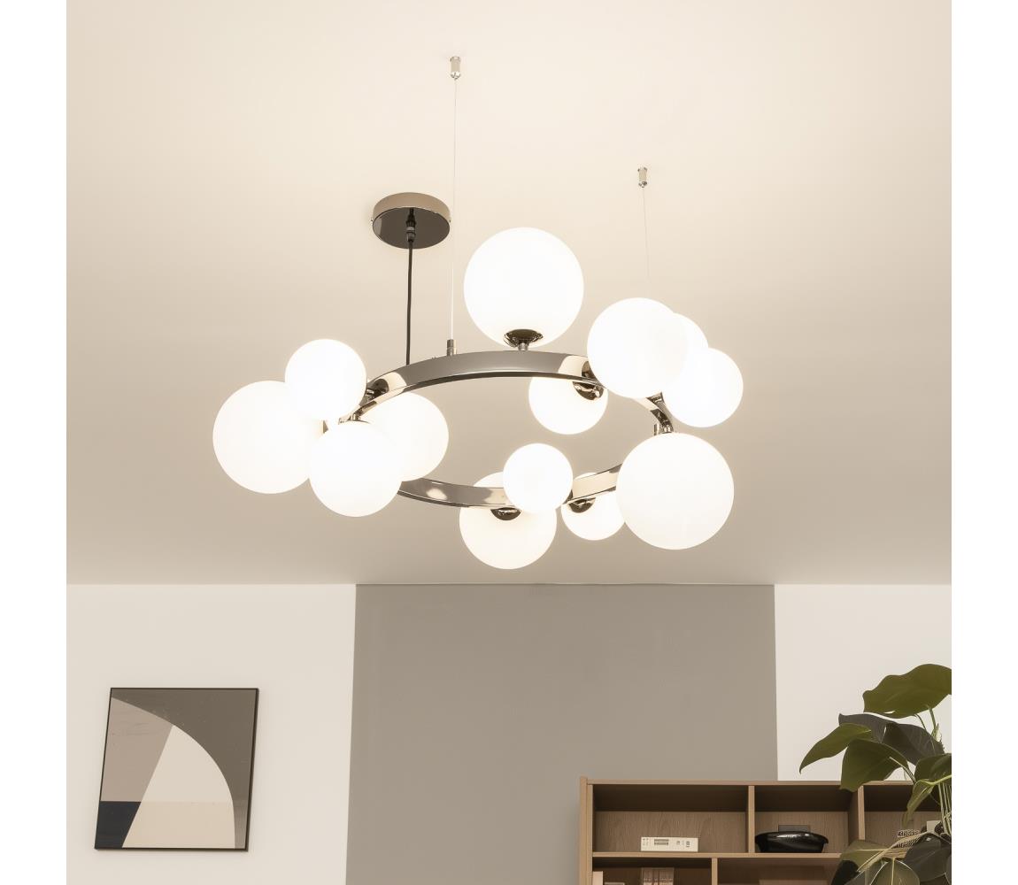 Brilagi - LED luster na lanku MILLA 15xG9/3W/230V čierny chróm/biela 6010-15CW