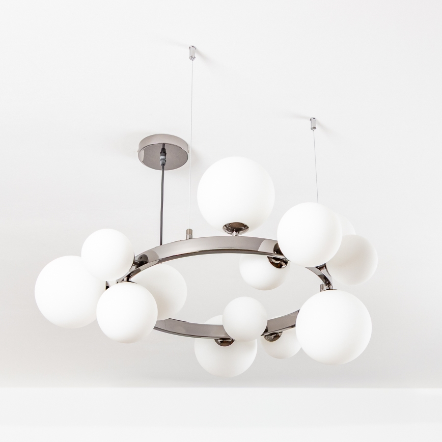 Brilagi - LED Luster na lanku MILLA 15xG9/3W/230V lesklý chróm/biela