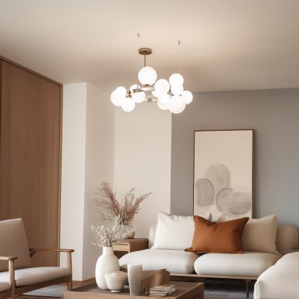 Brilagi - LED Luster na lanku MILLA 15xG9/3W/230V lesklý chróm/biela