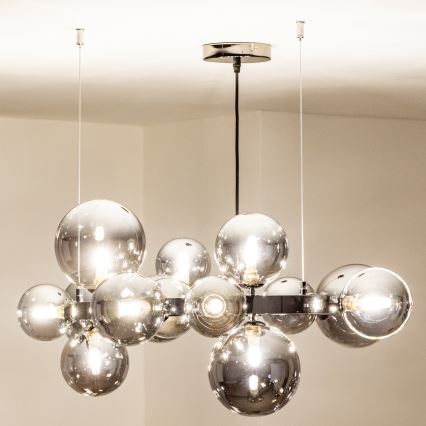 Brilagi - LED Luster na lanku MILLA 15xG9/3W/230V lesklý chróm/dymová