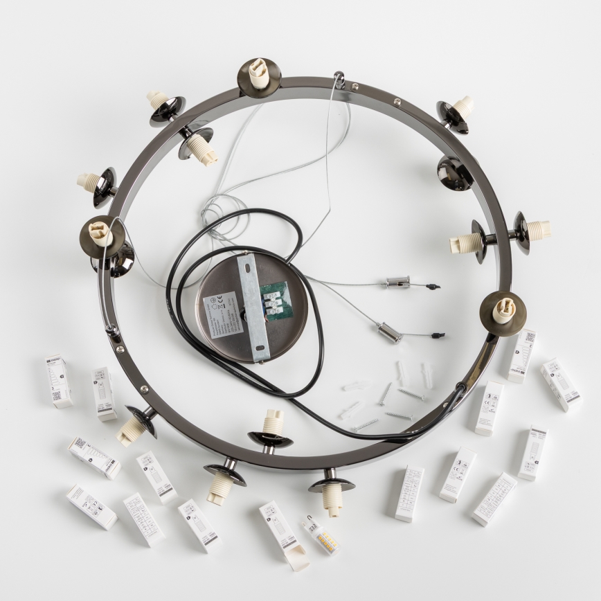 Brilagi - LED Luster na lanku MILLA 15xG9/3W/230V lesklý chróm/dymová