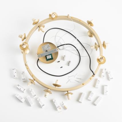 Brilagi - LED Luster na lanku MILLA 15xG9/3W/230V zlatá/biela