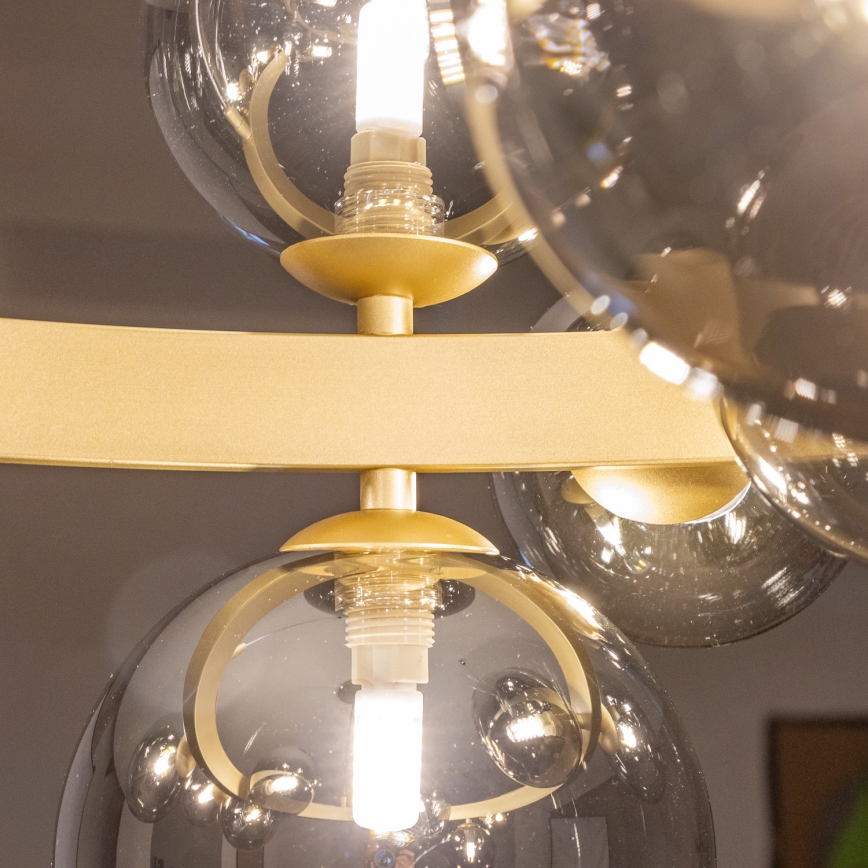 Brilagi - LED Luster na lanku MILLA 15xG9/3W/230V zlatá/dymová