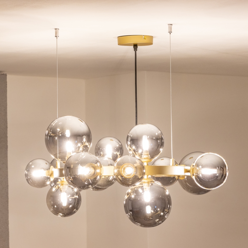 Brilagi - LED Luster na lanku MILLA 15xG9/3W/230V zlatá/dymová