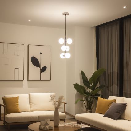 Brilagi - LED Luster na lanku MILLA 6xG9/3W/230V lesklý chróm/biela