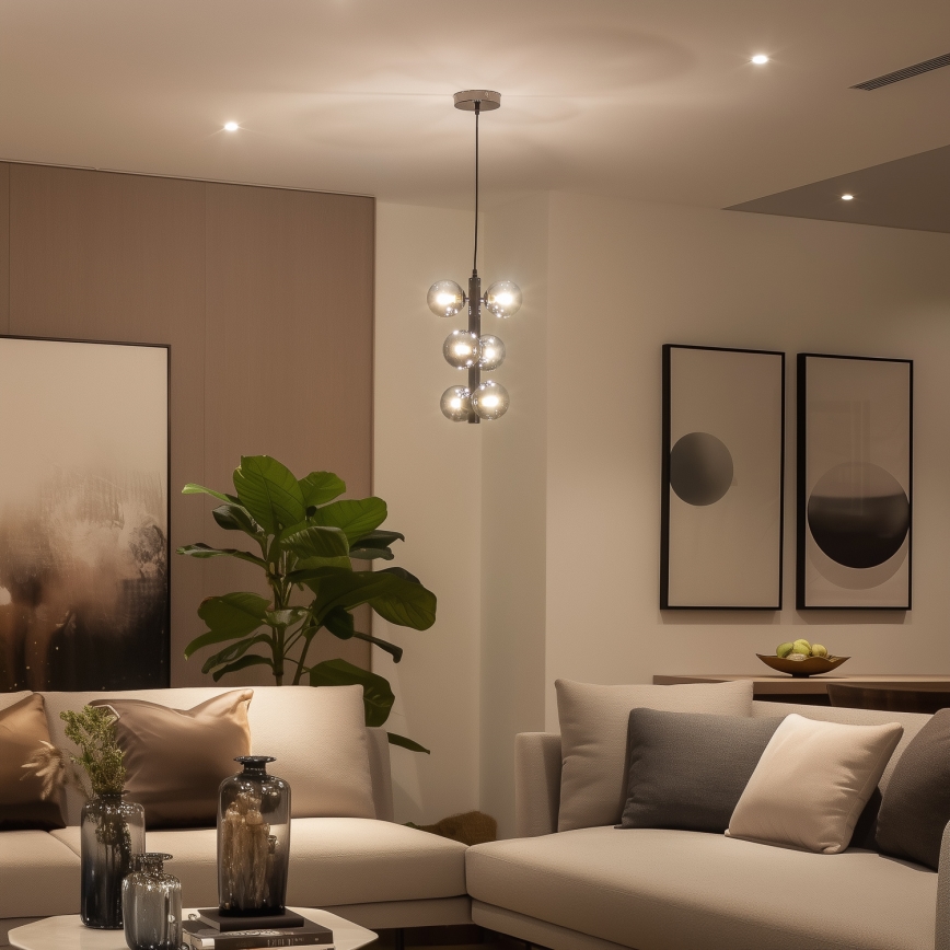 Brilagi - LED Luster na lanku MILLA 6xG9/3W/230V lesklý chróm/dymová