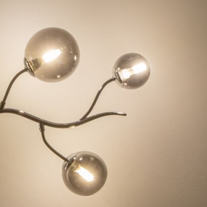 Brilagi - LED luster na lanku MISTEL 6xG9/3W/230V čierny chróm/dymová