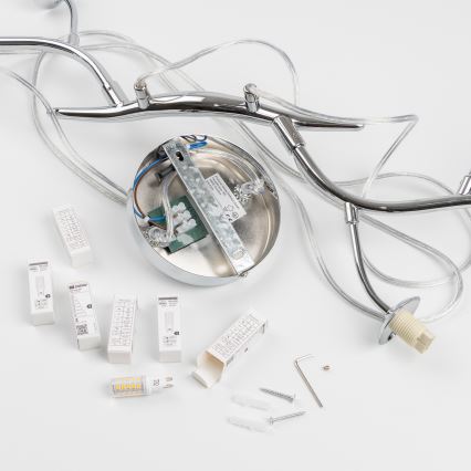 Brilagi - LED luster na lanku MISTEL 6xG9/3W/230V čierny chróm/dymová