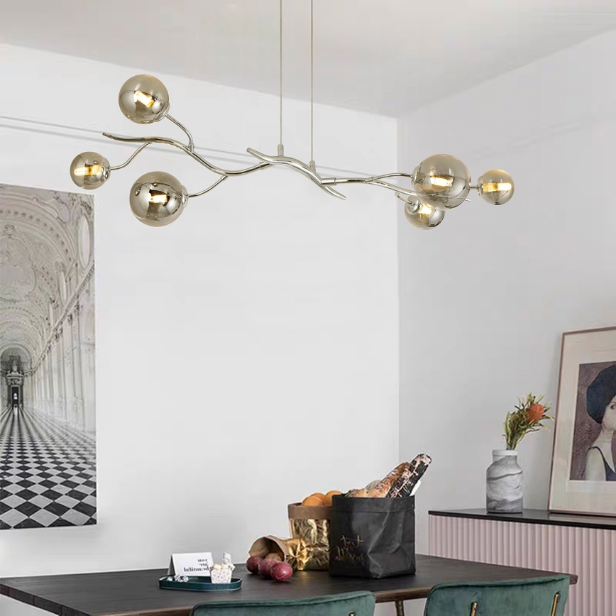 Brilagi - LED Luster na lanku MISTEL 6xG9/3W/230V lesklý chróm/dymová