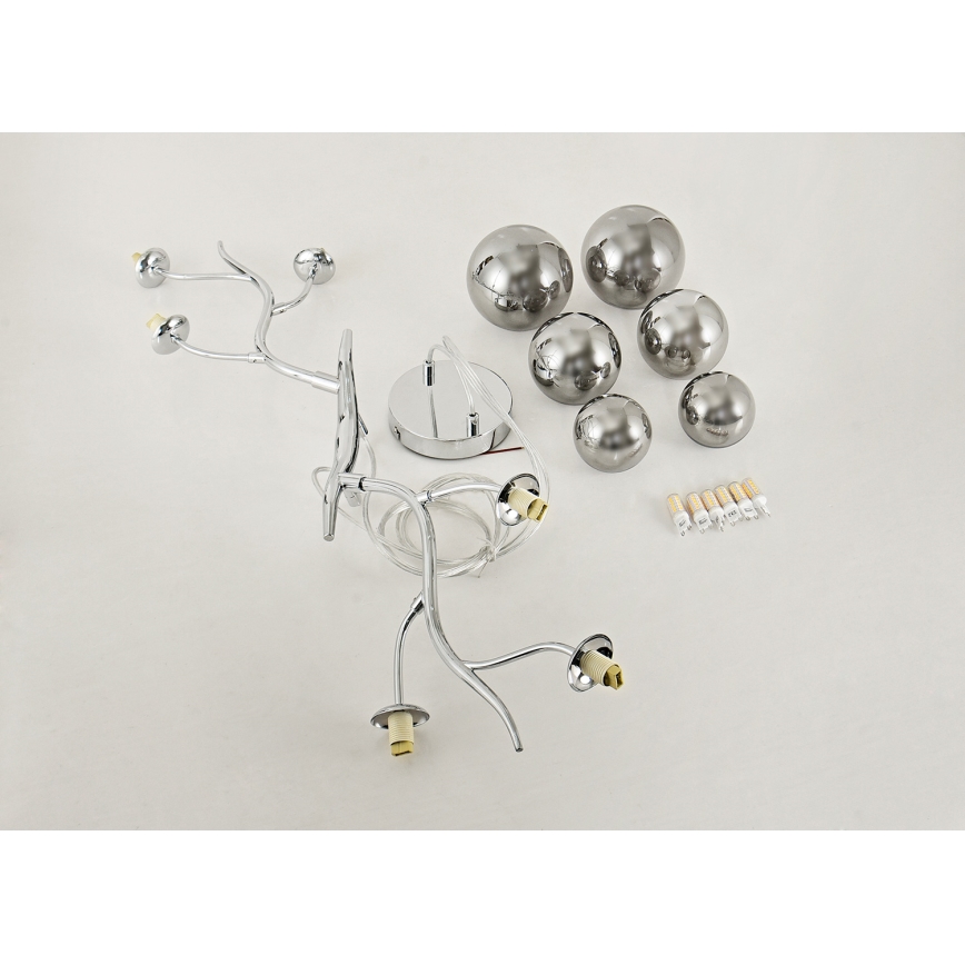 Brilagi - LED Luster na lanku MISTEL 6xG9/3W/230V lesklý chróm/dymová