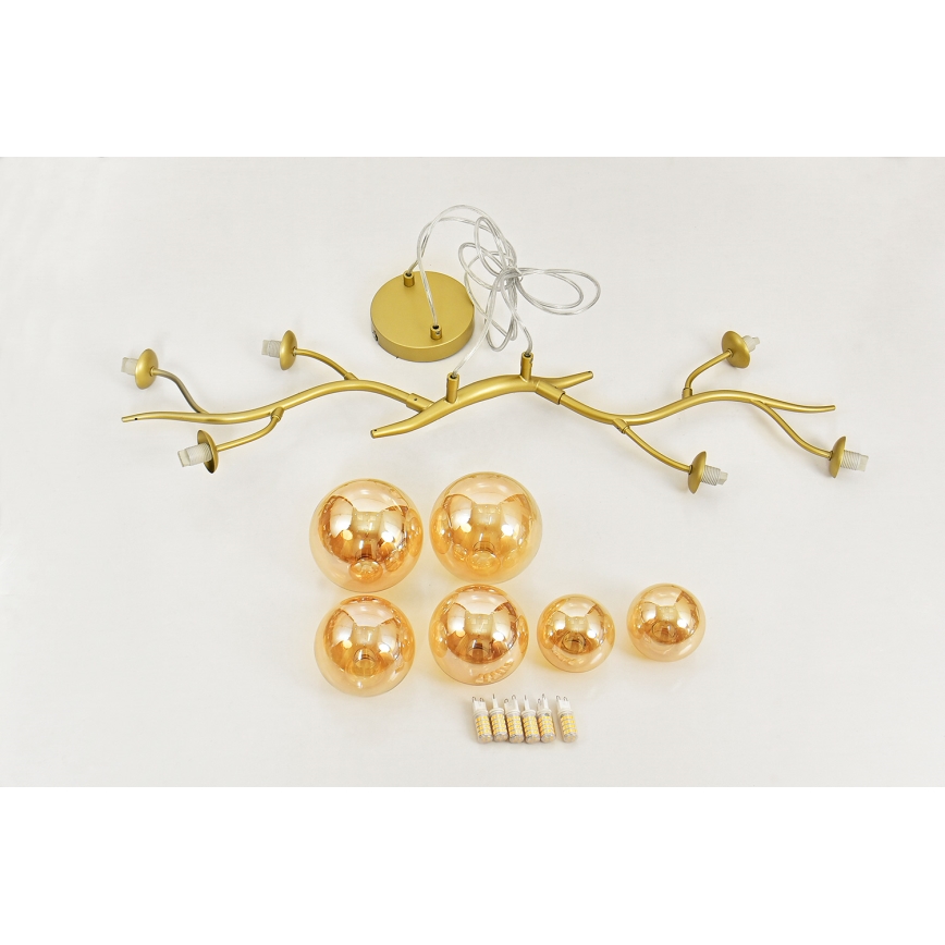 Brilagi - LED Luster na lanku MISTEL 6xG9/3W/230V zlatá